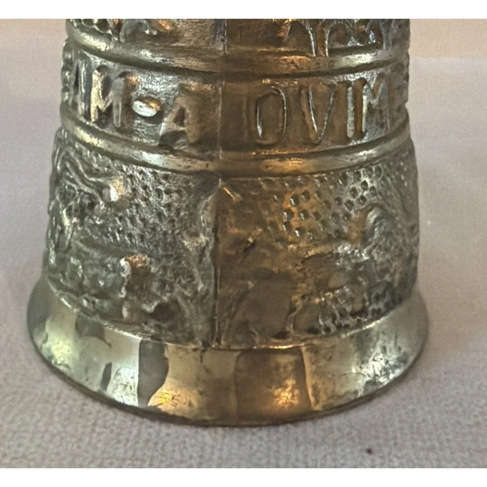 Vintage Brass Monastery Bell w/Latin Words VOCEM MEAM-A OVIME TANGIT - 4